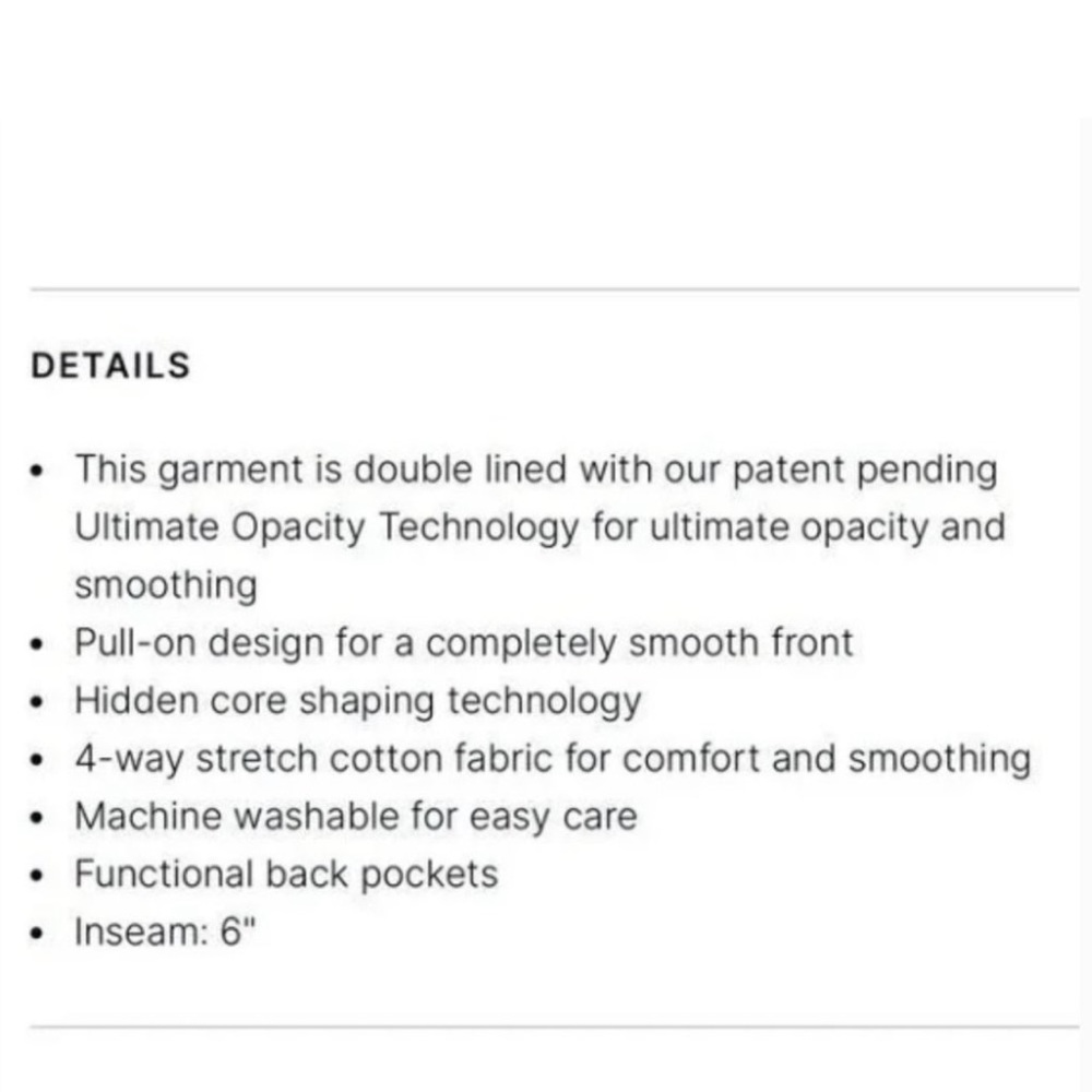 NWT SPANX Silver Lining 6” Short Classic White Women’s XS and S, M - Picture 3 of 13